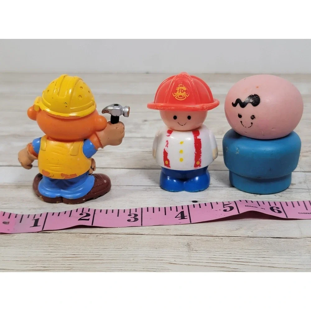 Vintage 1970s Fisher Price Little People Construction Man Figures Ernie‎ Bald